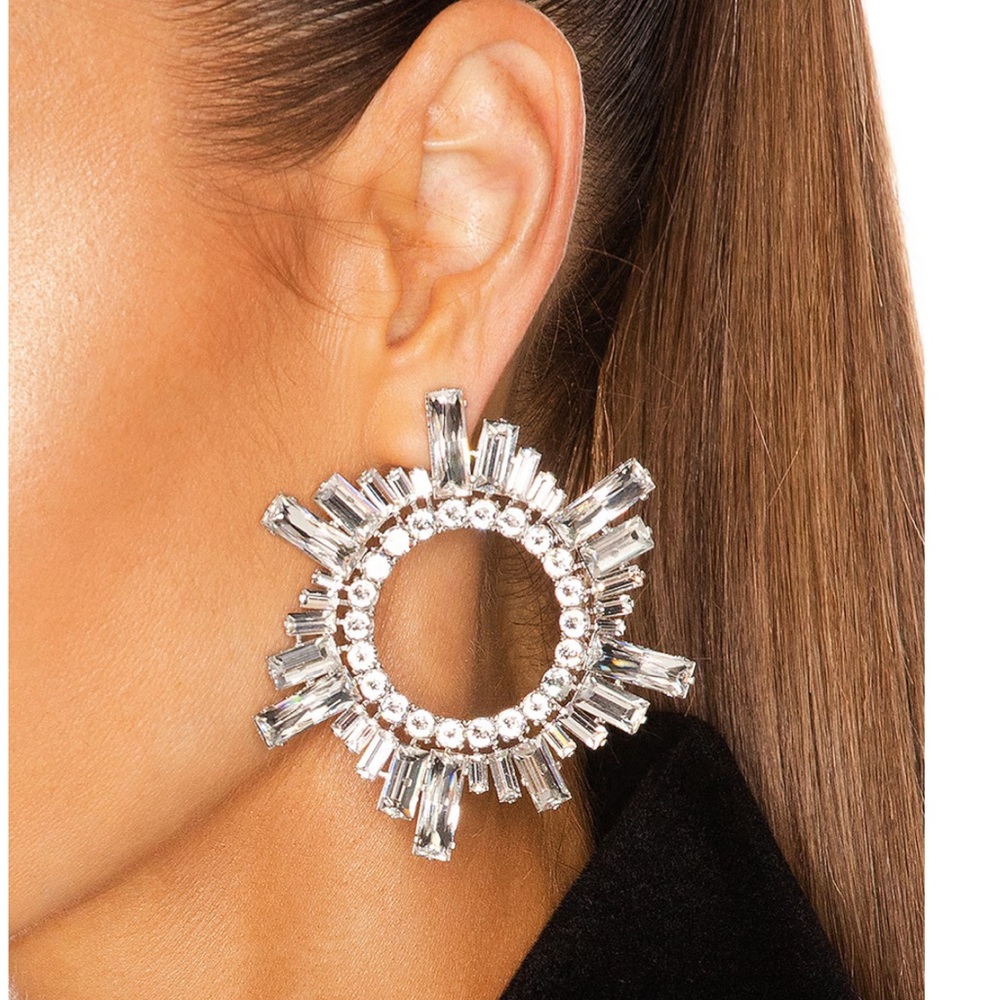 NWOT Amina Muaddi Crystal Mini Begum Earrings
